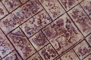 Top view of tile floor footpath