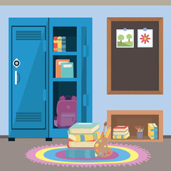School locker and supplies design