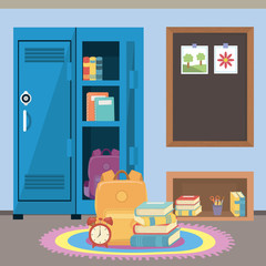 School locker and supplies design