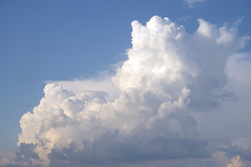 Cumulonimbus clouds and blue sky.