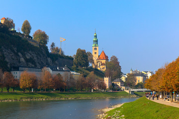 Beautiful view of Salzburg with Festung Hohensalzburg