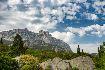 Fototapeta na wymiar Ai-Petry highest rock mountain in Crimea