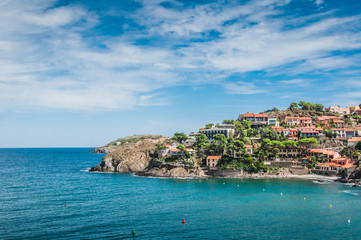 Picturesque view of the streets of Collioure, France