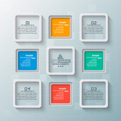 Obraz premium Abstract 3D Paper Infographics. Business template .Vector illustration