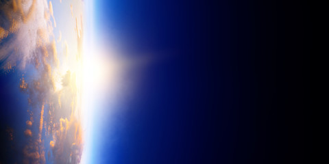 Deep space beauty. Planet orbit.