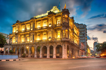 view of the spanish embassy in havana, cuba at dusk - 272907885