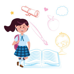 Girl kid of school design