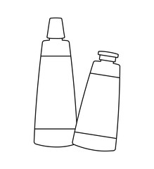 set of creams tubes cosmetics