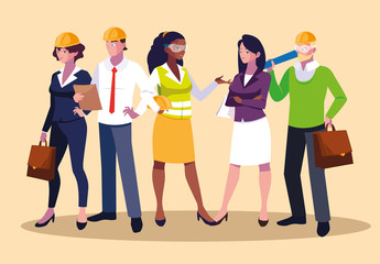 Obraz premium Avatars set of professional workers design
