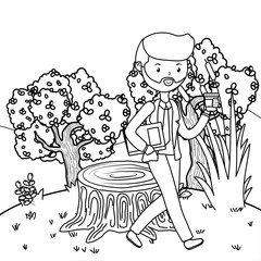 Man cartoon in the park design