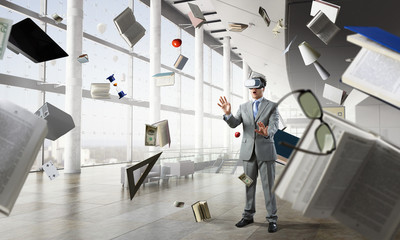 Virtual reality experience. Technologies of the future. Mixed media