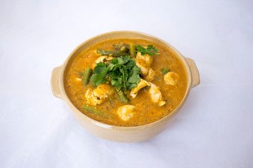 Chicken Curry Dish with green peas