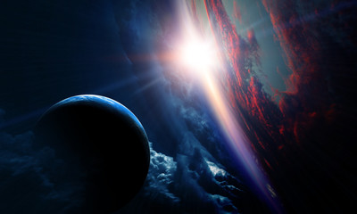 Abstract planets and space background