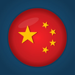 circle with china flag vector symbol illustration