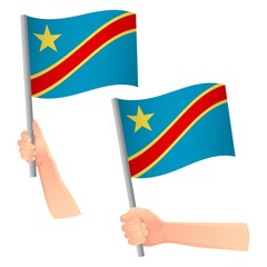 Democratic Republic of the Congo flag in hand icon