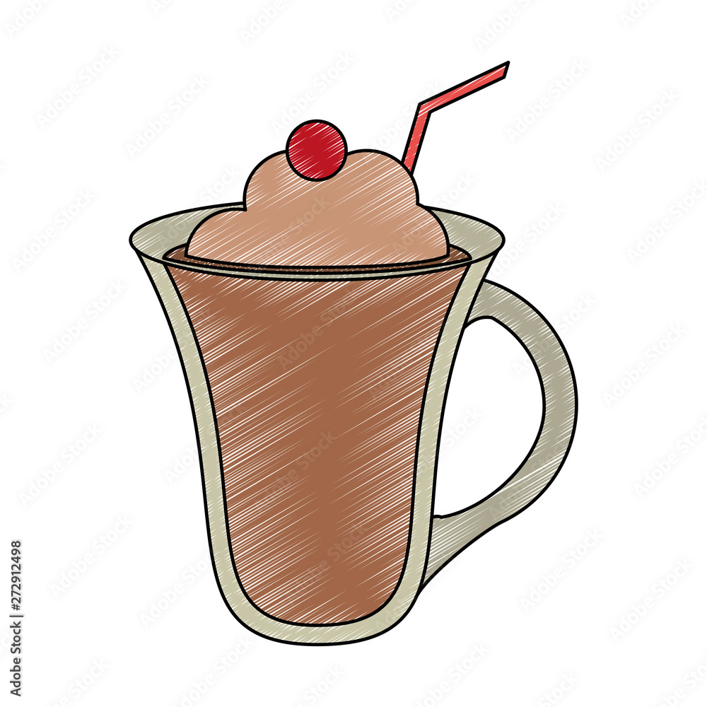 Canvas Prints Delicious mocaccino cup scribble