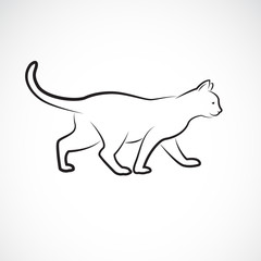 Vector of cat walking on a white background. Pet. Animals. Cat logo or icon. Easy editable layered vector illustration.