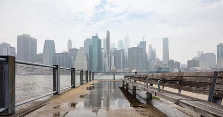 Gardinen New York Manhattan skyscrapers, New York city skyline, cloudy spring day  © Rawf8