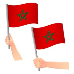 Morocco flag in hand icon