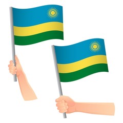 Rwanda flag in hand icon