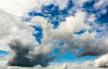 colorful dramatic sky with cloud at sunset