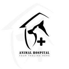 This logo draws an animal hospital. This logo is engaged in animal health.