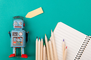 Vintage retro robot tin toy
