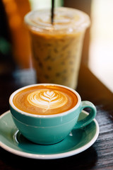 Cup of coffee with beautiful Latte art