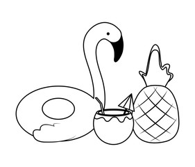 pineapple with coconut cocktail and flemish float