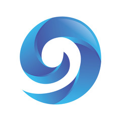 Number 9 Blue Wave Logo