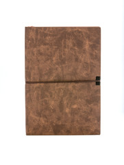 leather notebook isolated on white background.