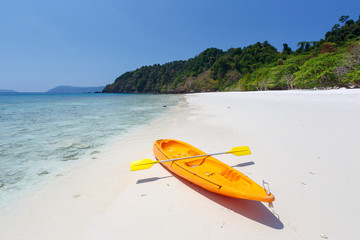 Yellow kayak on tropical island beach, Thailand - 272915298
