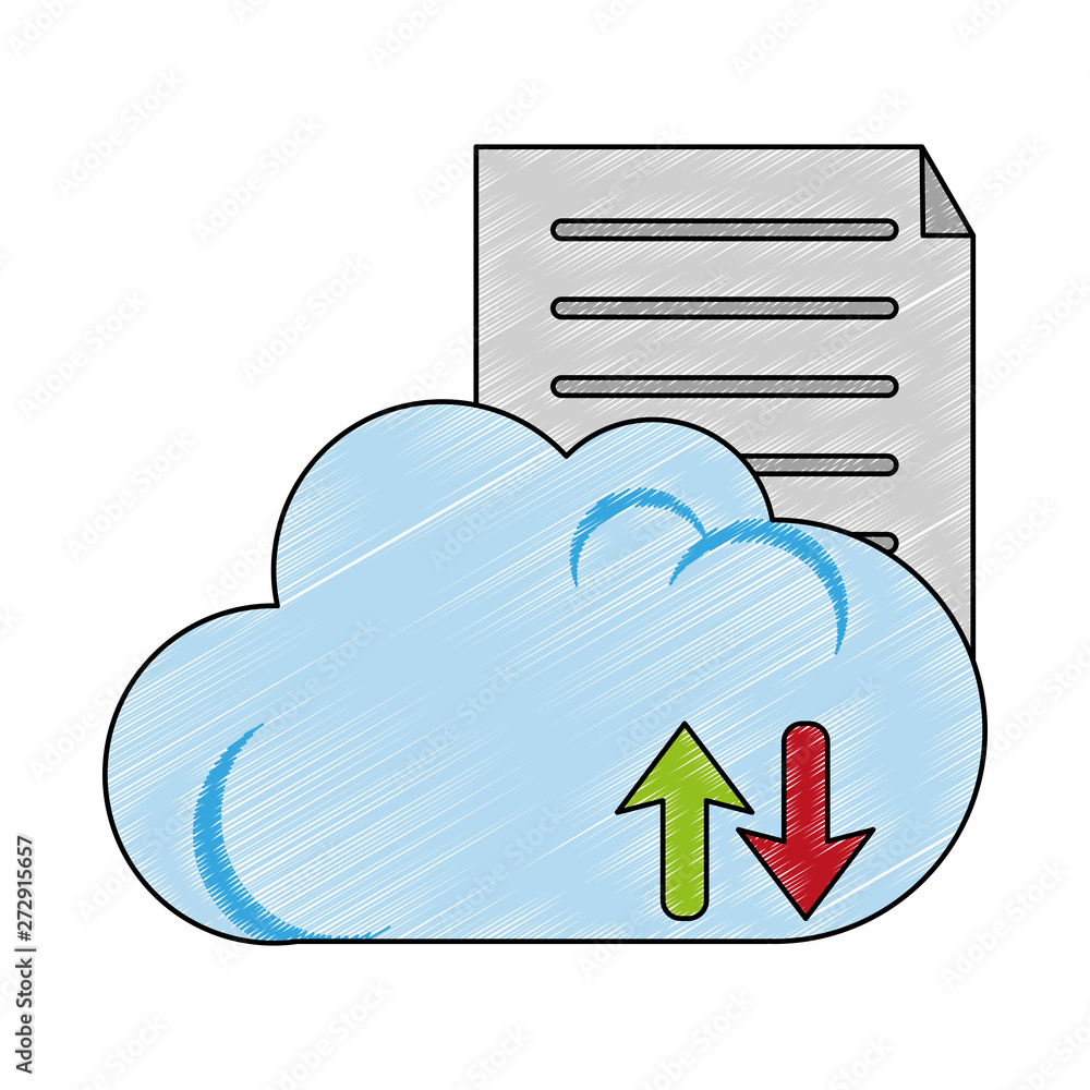 Poster documents on cloud computing scribble