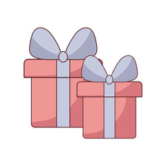 set of gift boxes isolated icon