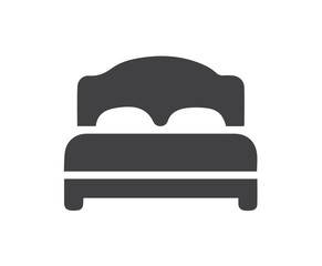 Modern sleeping bed icon vector on white background 