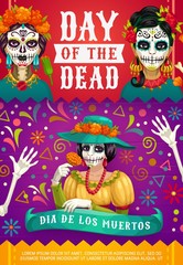 Mexican Dia de los Muertos, woman calavera skull