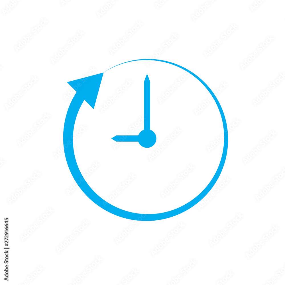 Aufkleber clock and arrow on white background. clock and arrow sign. flat style. clock icon for your web site 