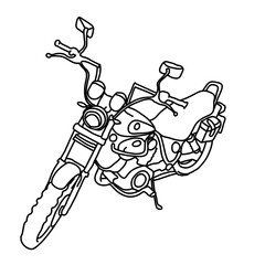 Scooter sketch. Bike print. Vector simple illustration.