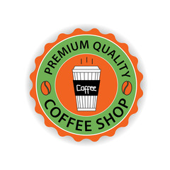 Coffee shop logo vector, coffee cup icon design, web icon, business sign