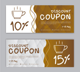Coffee coupon discount template, Gift voucher, label, banner, advertisement, business vector eps10