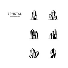 Crystal - vector icon set.