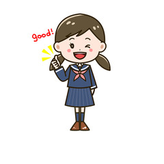 グッドポーズする女の子　イラスト
