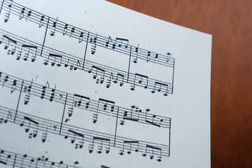 Obraz premium 写真素材：クラシックギター 楽譜 スコア パブリックドメイン 古典 西洋