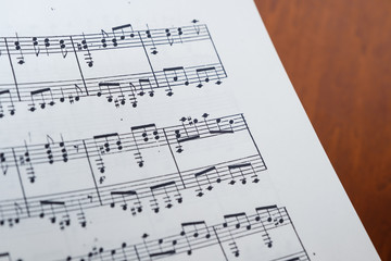 Obraz premium 写真素材：クラシックギター 楽譜 スコア パブリックドメイン 古典 西洋