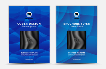 Blue cover template vector design, brochure flyer, annual report, mgazine ad, advertisement, book cover layout, poster, catalog, newspaper, creative idea Real Estate, blue abstract background, a4