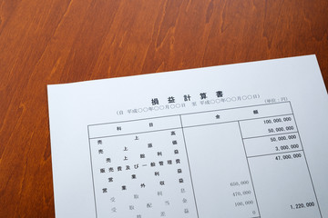 決算報告書　決算書　貸借対照表　損益計算書