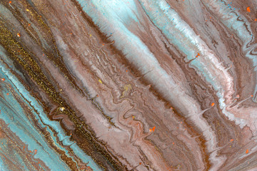 Pale marbling pattern. Golden marble liquid texture.