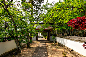 Fototapeta na wymiar Gate of Shingetsuin temple in Sanda, Hyogo, Japan