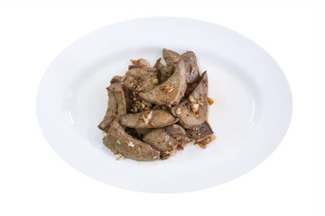 Fried pork liver with garlic pepper