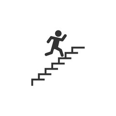 Man on stairs going up. People icon. Vector icon for apps and websites. © Frog_Ground